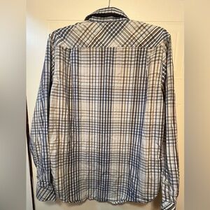 Men’s Banana Republic Navy and White Plaid Shirt Size M Slim Fit